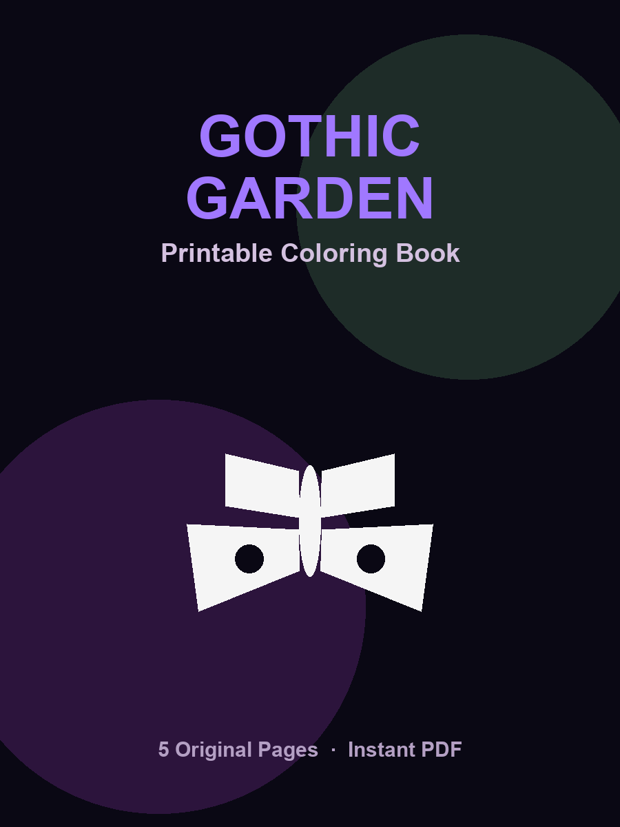 Gothic Garden — Printable Coloring Book — view 1 of 1