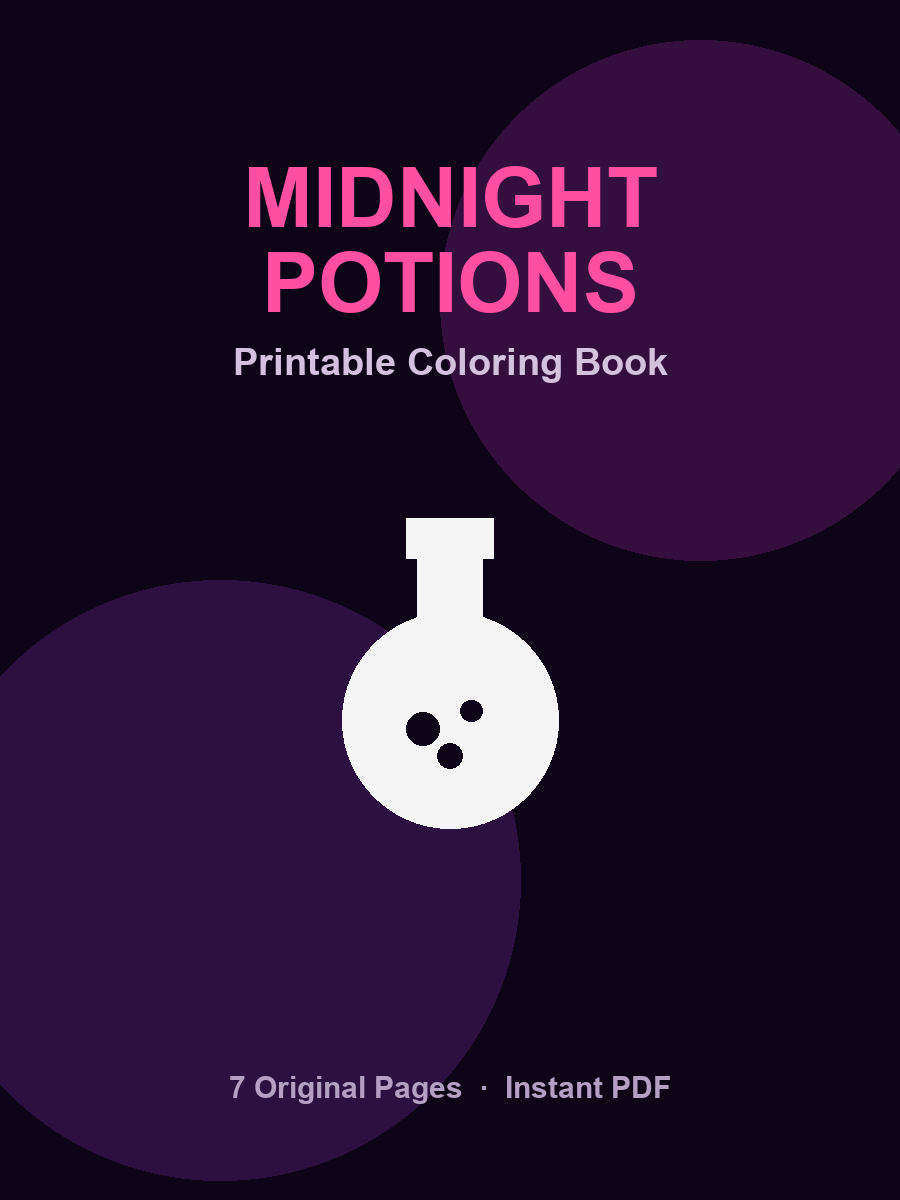 Midnight Potions — Printable Coloring Book — view 1 of 1